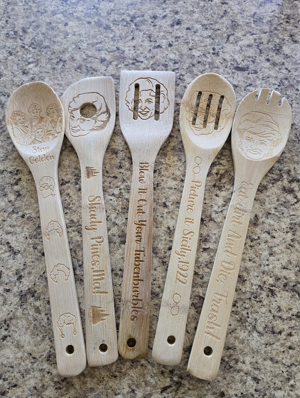 The Golden Girls - Custom Engeaved Wooden Spoons